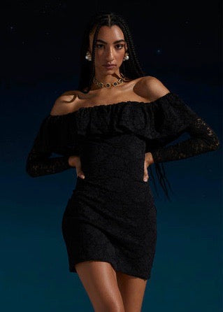 Alessia Mini Dress (Black)