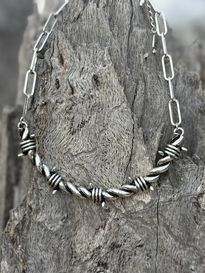 Barbed Wire Paperclip Chain Necklace