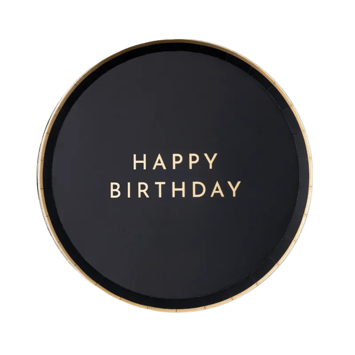 Bonjour Fête Bonjour Black Signature Birthday Plates