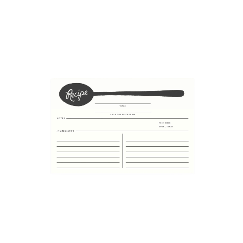 Rifle Paper Co. Charcoal Spoon Recipe Cards