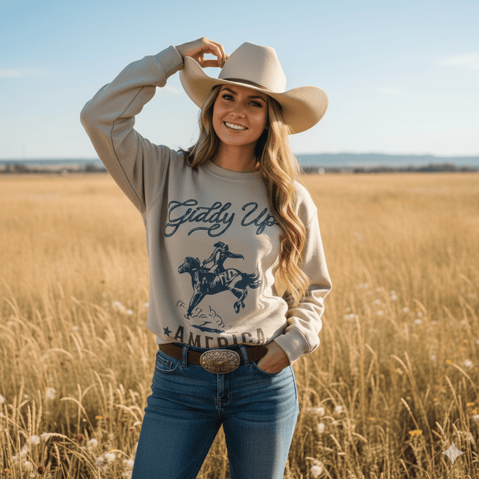 Giddy Up America Graphic SweatshirtSandS