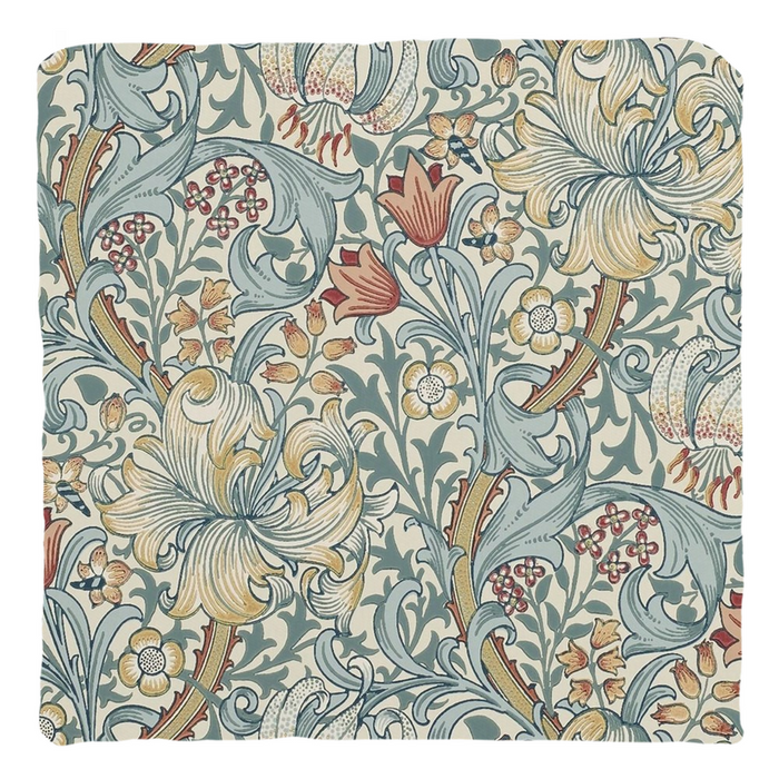 Golden Lily Cotton Pillow William Morris Slate Manilla