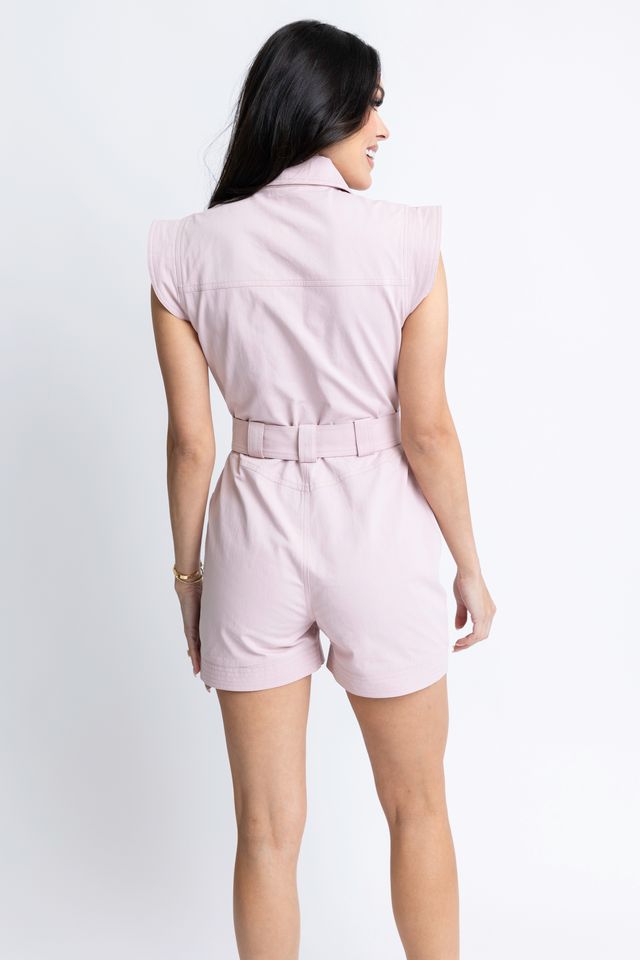 Just Getting Started Utility Pocket Romper - Pink