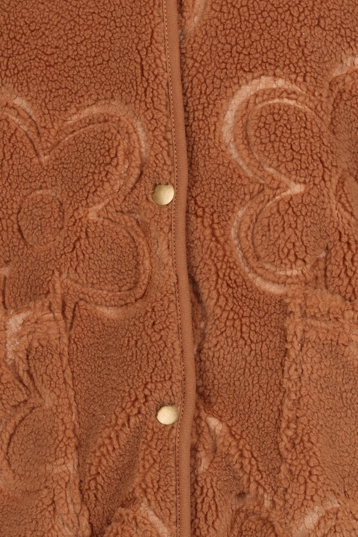 Petal and Pup USA OUTERWEAR Lasky Flower Pattern Button Down Jacket - Camel