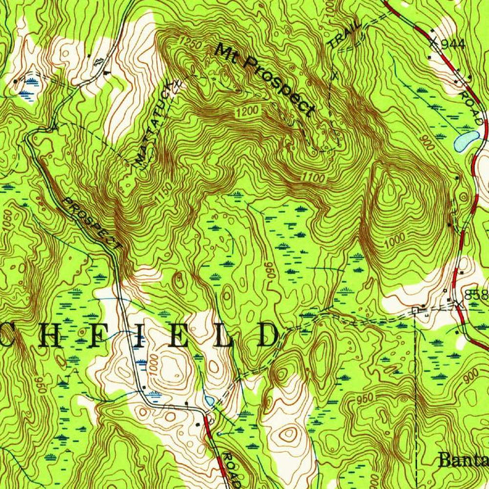 Old Map of Washington, Connecticut by USGS, 1955 – New Preston & Lake Waramaug