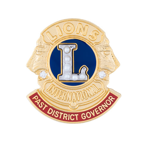 PAST DISTRICT GOVERNOR GOLD FILLED JEWELED LAPEL TACK