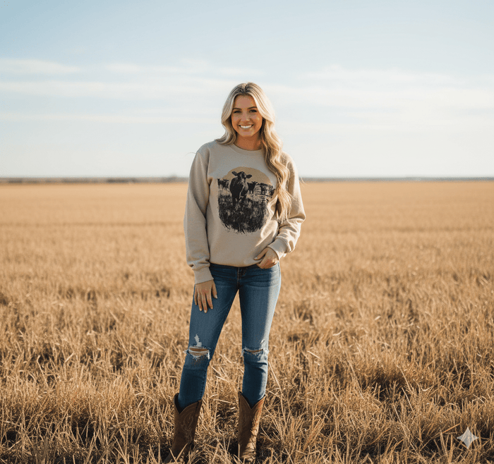 Pasture Sunset Graphic SweatshirtSandS