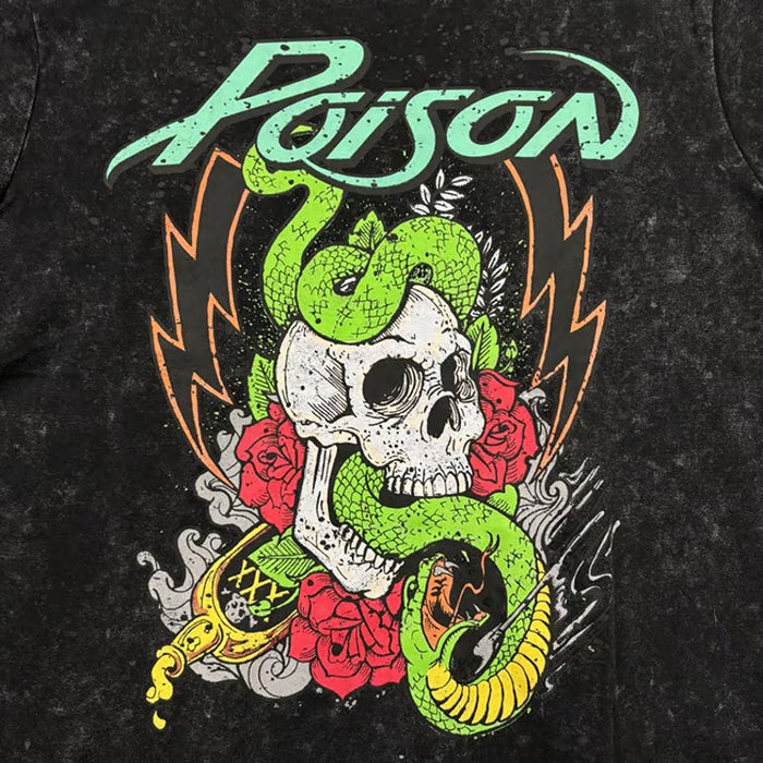 Poison - Skull n Snake Distressed T-Shirt
