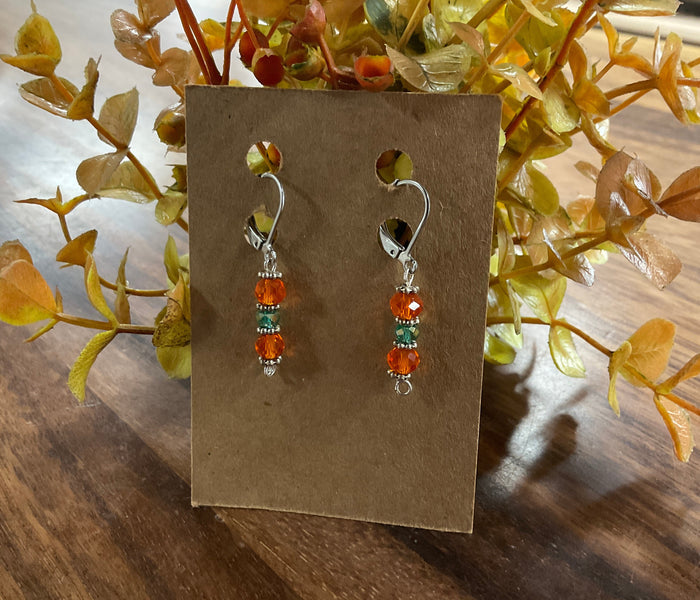 Pumpkin pendant and earrings