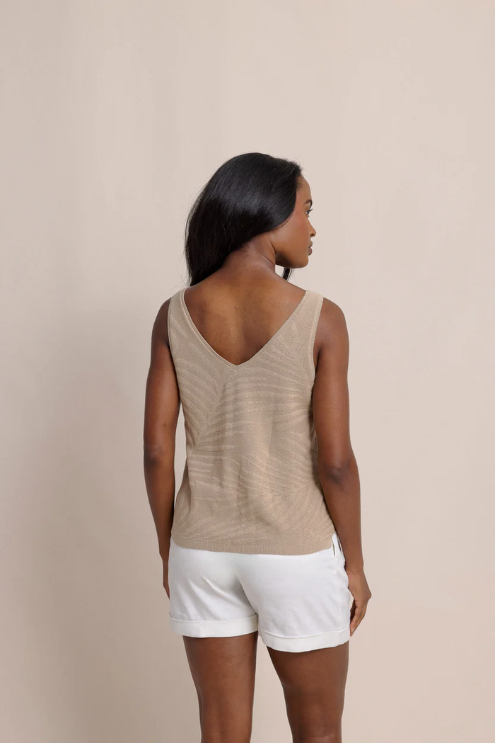 Southern Tide Hartley Jacquard Sweater Tank - Travertine