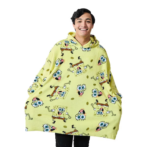 SpongeBob Squarepants - All-Over Print Yellow Long Sleeve Oversized Hoodie