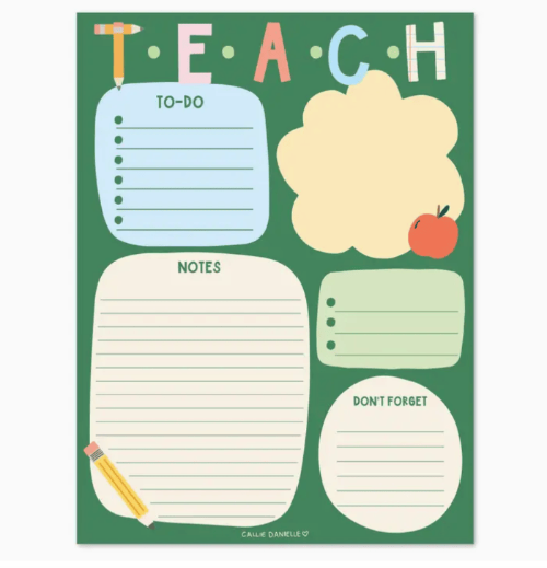 Callie Danielle Teach School To Do Notepad