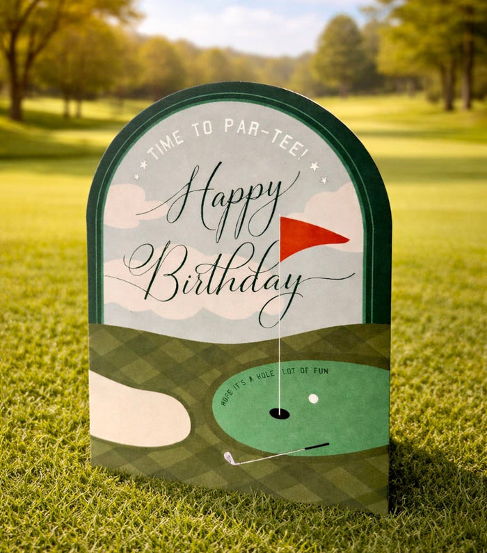 Ginger P. Designs Time to Par-Tee Golf Birthday Arch Greeting Card