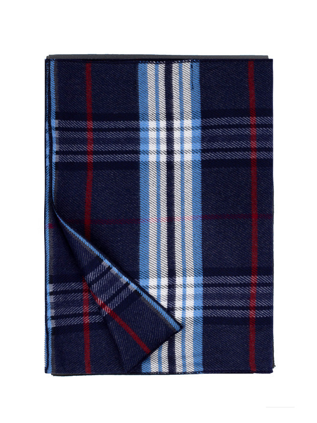 T.O. Collection Plaid Scarf - Blue