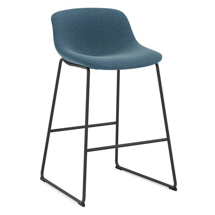 ZEST BISTRO STOOL - BLK FRAME/DK BLUE F366