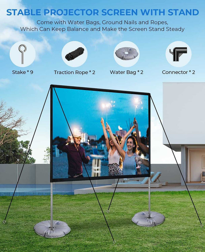 100 inch projector screen for indoor and outdoor use
