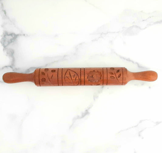 15" Hand Carved Wooden Rolling Pin (2 styles)