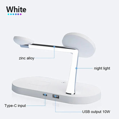 White charging station with night light.