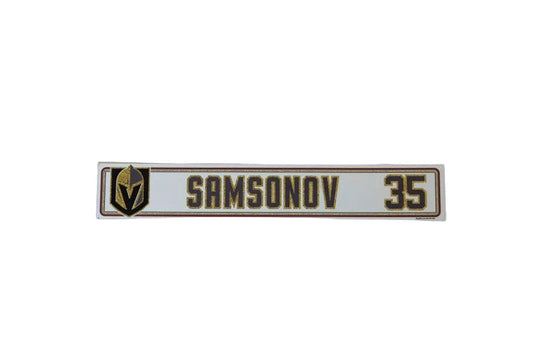 #35 Ilya Samsonov 2024-2025 Locker Nameplate-19760 - Vegas Team Store