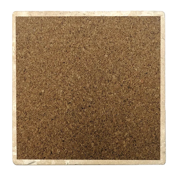 4" Absorbent Stone Christmas Drink Coasters, Home, 2 Sets of 4, 8 Pieces - Christmas by Krebs Wholesale