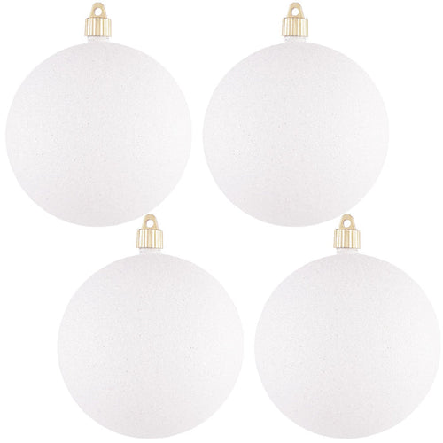 [4 Pack] 4 3/4" (120mm) Glitter/Glitz Finish Commercial Grade Shatterproof Ball Ornaments