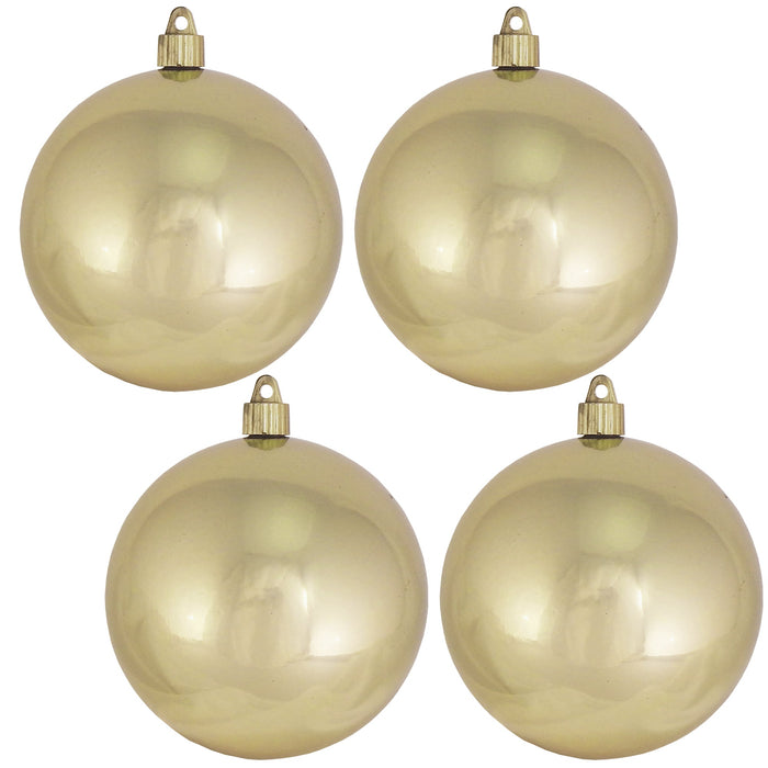 [4 Pack] 4 3/4" (120mm) Shiny Finish Commercial Grade Shatterproof Ball Ornaments