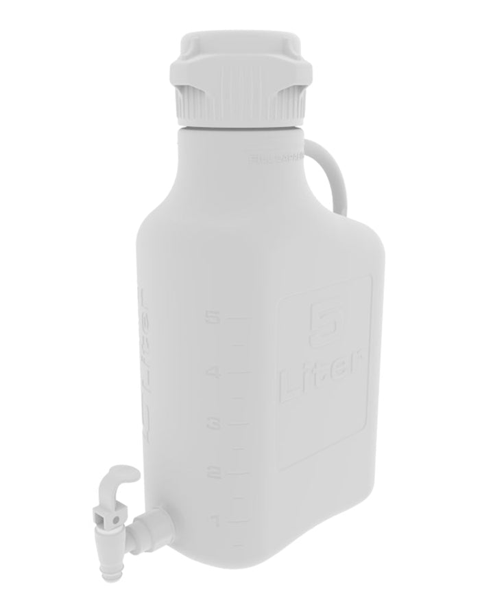 5L (1 Gal) High Density Poly Ethylene (HDPE) Carboy with 83B Cap and Spigot | img_1 | Foxx Life Sciences Global | shopfls.com