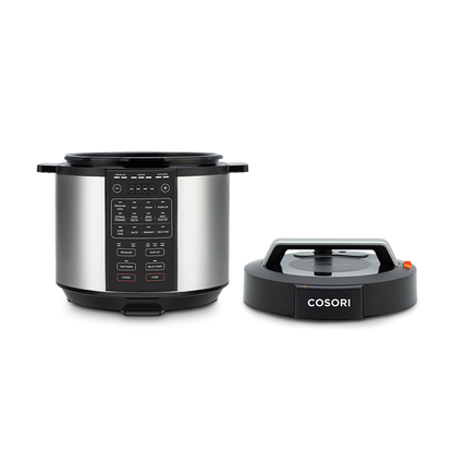 Cosori Pressure Cooker base unit shown with the lid completely removed and placed to the side