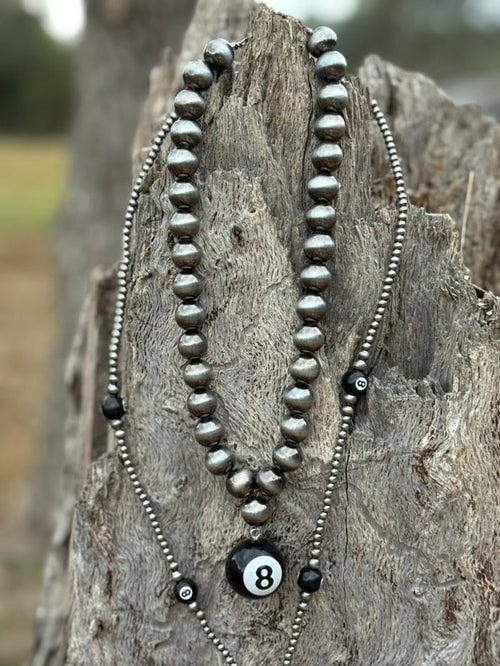 8 Ball Pearl Necklace