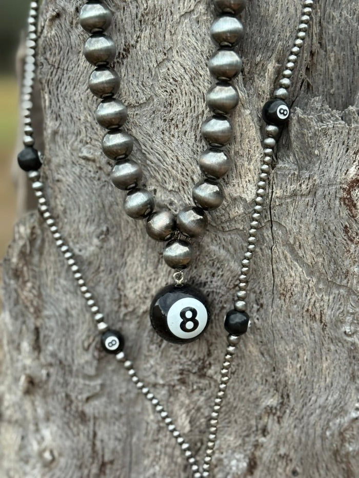 8 Ball Pearl Necklace