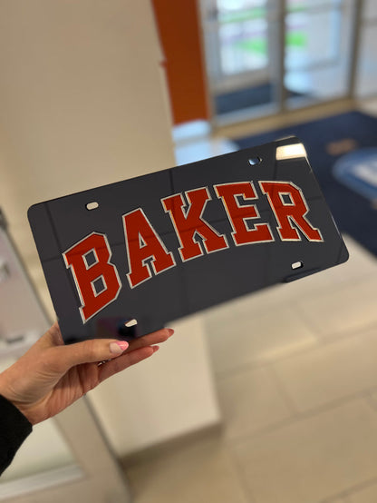 Baker Acrylic License Plate