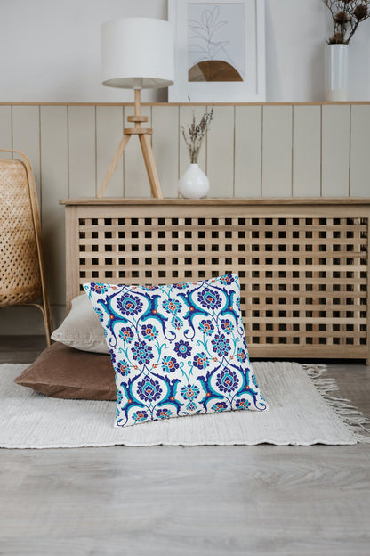 Adana Ottoman Outdoor Pillows Blue, Red & White