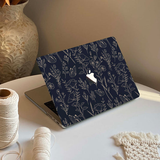 Aesthetics Botanical | Macbook Case - Navy - IMCASE