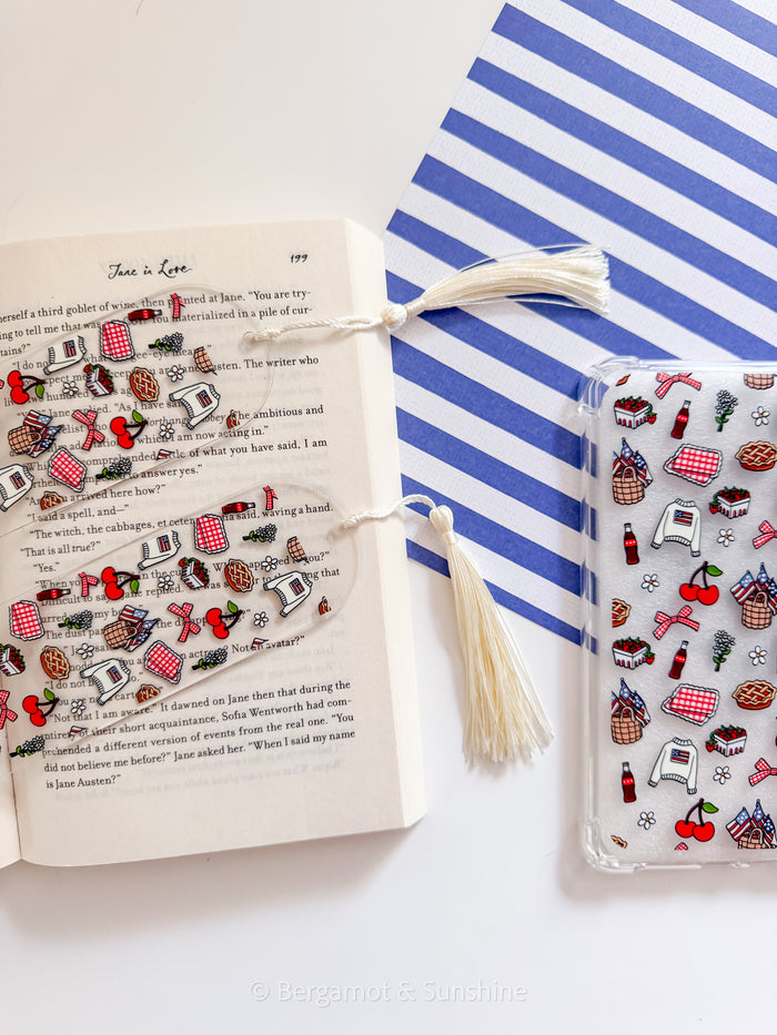 Americana Picnic E Reader Case and/or Bookmark [Combined Listing]