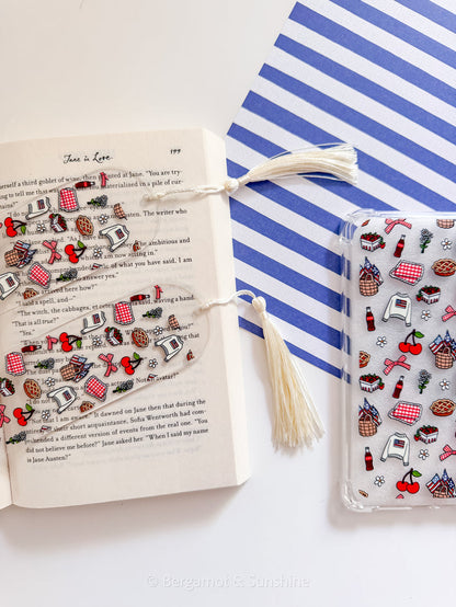 Americana Picnic E Reader Case and/or Bookmark [Combined Listing]