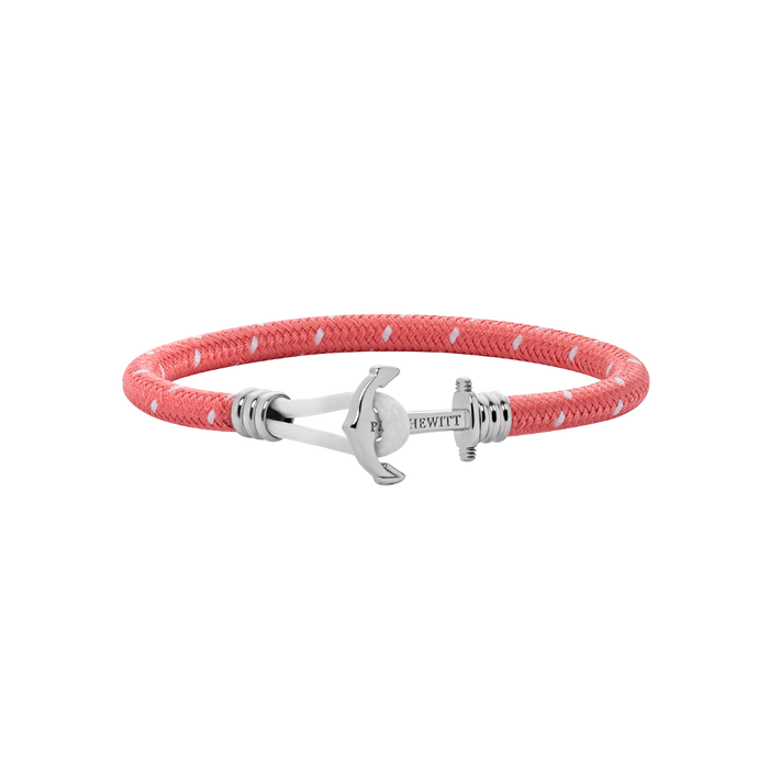 Ankerarmband Phrep Lite Silber Nylon Coral Weiß