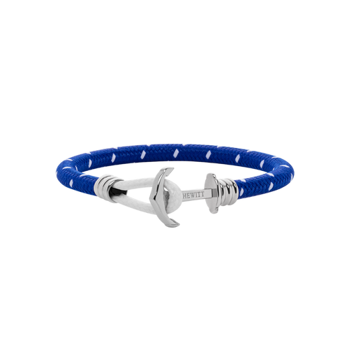 Ankerarmband Phrep Lite Silber Nylon Hellblau Weiß