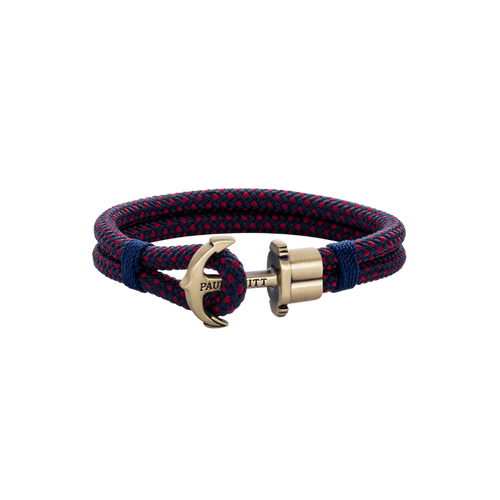 Ankerarmband Phrep Messing Nylon Marineblau Rot