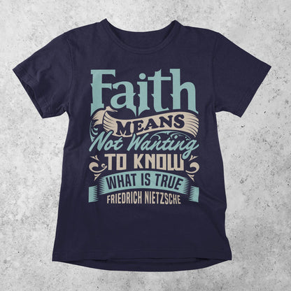 Anti-Faith Nietzsche Meme | Reason, Science Based | Godless, Heathen Socialist Atheist Graphic Art T-Shirt