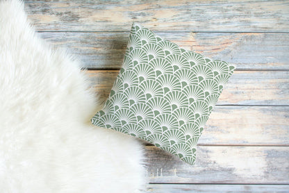Art Deco Outdoor Pillows Sage Green