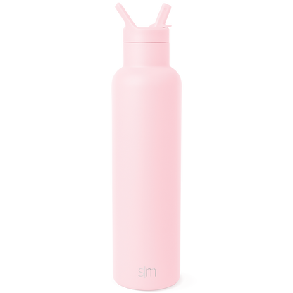 Pale pink SM water bottle displayed against white background