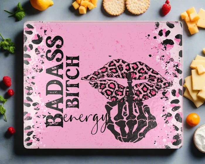 Badass Bitch Energy | Glass Cutting Board
