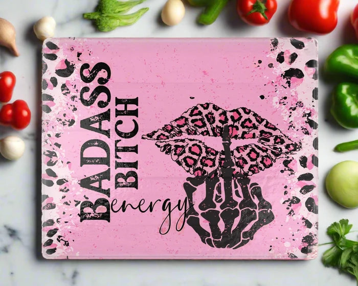 Badass Bitch Energy | Glass Cutting Board