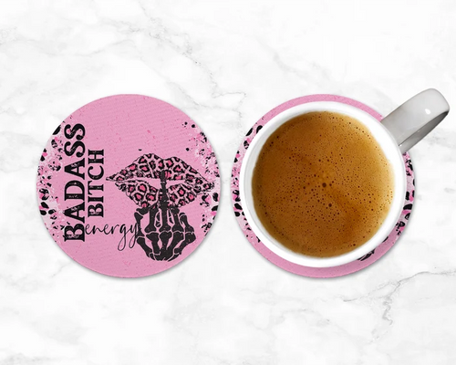 Badass Bitch Energy | Round Coaster Set