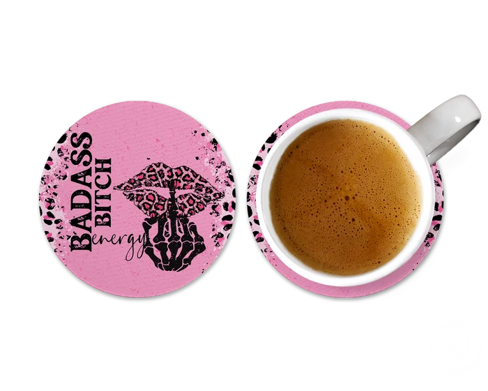 Badass Bitch Energy | Round Coaster Set