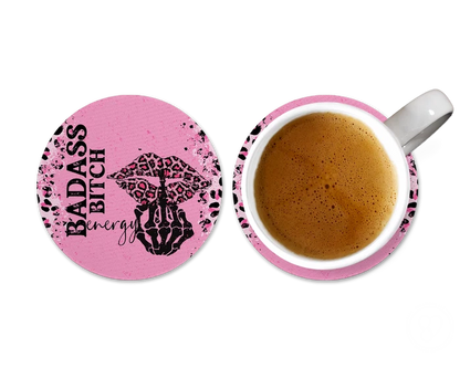 Badass Bitch Energy | Round Coaster Set