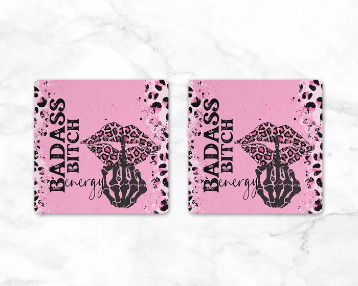 Badass Bitch Energy | Square Coaster Set