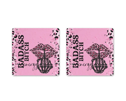 Badass Bitch Energy | Square Coaster Set
