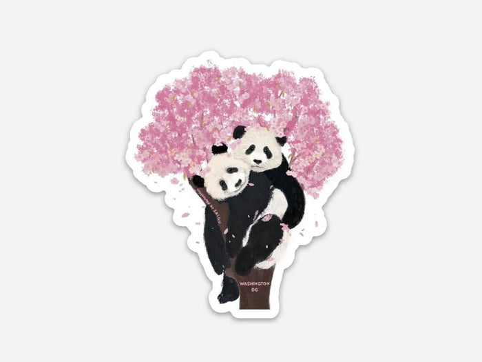 Bao Li and Qing Bao with Cherry Blossoms Vinyl Sticker