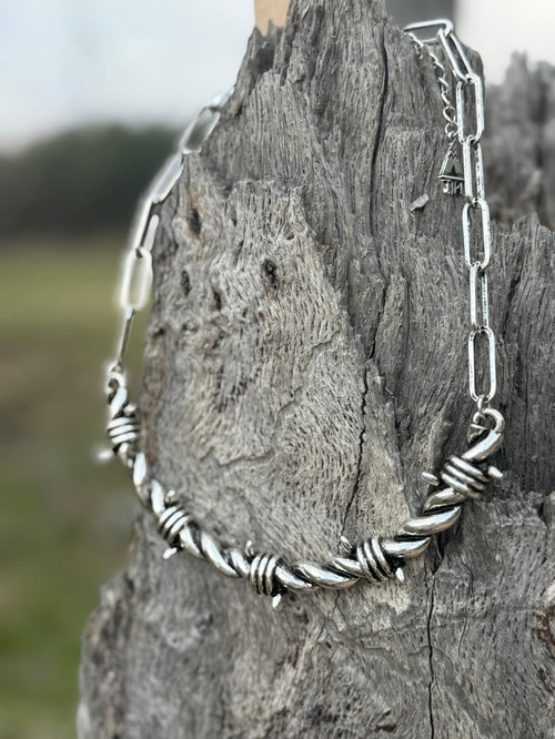 Barbed Wire Paperclip Chain Necklace